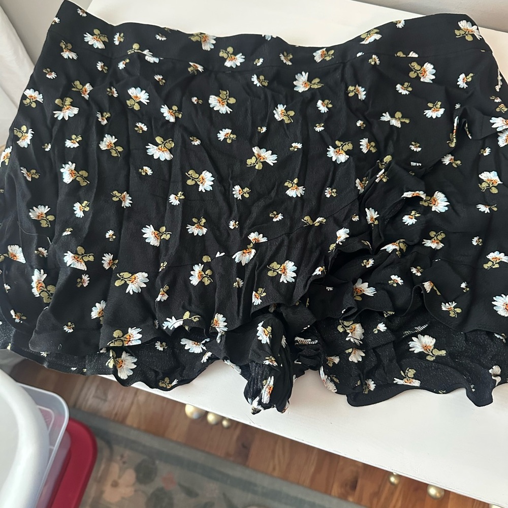 Floral Black Women's Skort